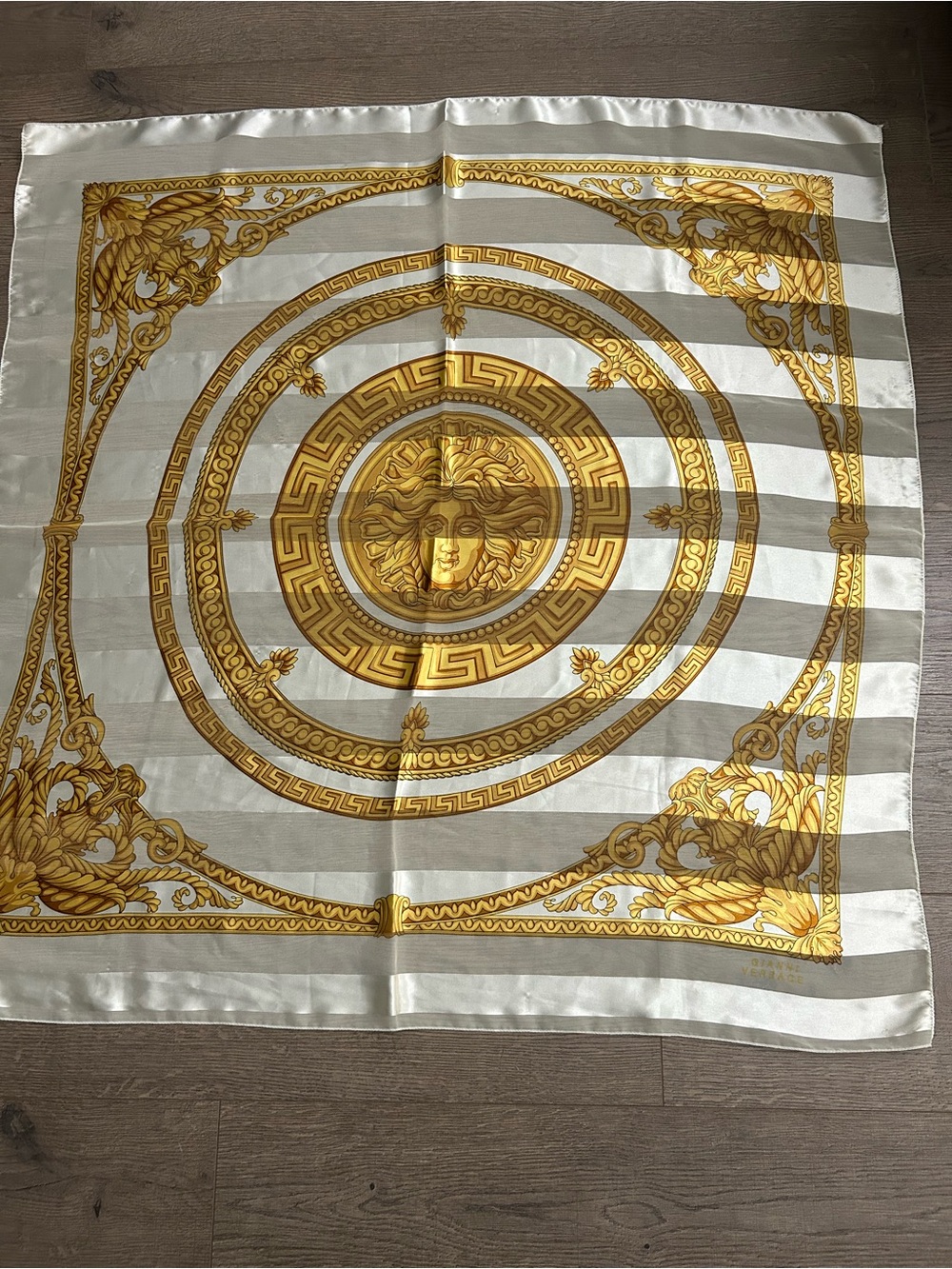 Vintage Gianni Versace Baroque Print Large Scarf Medusa